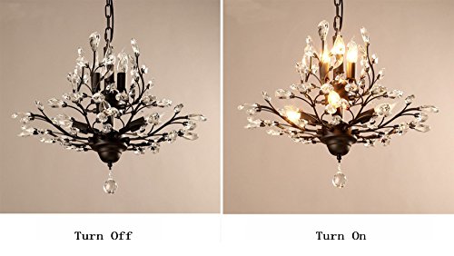 Garwarm 8-Light Vintage K9 Crystal Chandeliers Ceiling Lights Led Light Crystal Pendant Lighting Ceiling Light Fixtures Chandeliers Lighting For Living Room Bedroom Restaurant Porch Chandelier(Black) #TOP7
