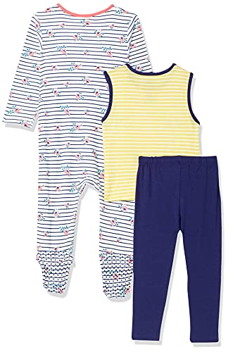 Image of miniklub Baby Flutter Sleeve Round Neck Knit Cotton Top And Bottom, (Multi)