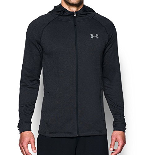 Under Armour Sudadera con capucha para hombre tech� Terry con cremallera completa - 1295921, 3XL, Negro jaspeado medio (002)/Plata