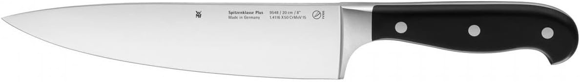 WMF 1892179992 Spitzenklasse Plus Performance Cut Double Serrated Blade Walnut Wood Knife Block, Multi-Colour, 6-Piece