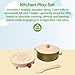PlanToys® Wooden Cookery Set with Stove, Pot and Ladle | Montessori Pretend Play Toy for Imaginative Cooking, Social Interaction and Coordination | Eco Friendly Kitchen Toy