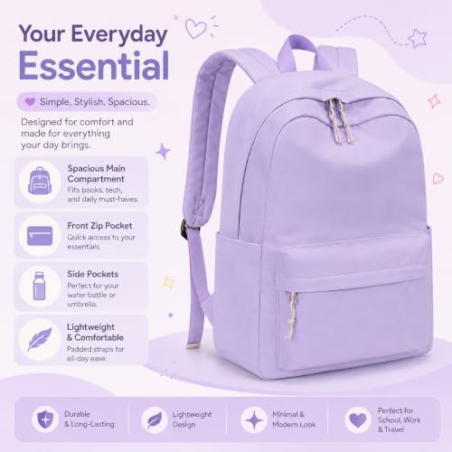Image of LOIDOU Backpack for Teen Girls Middle-School Primary Elementary Bookbags 17inch Kids Backpack Women laptop Backpack Lightweight Casual Daypack
