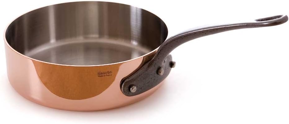 Mauviel Made In France M'Heritage Copper 250c 4.9-Quart Saute Pan and Cast Iron Handle