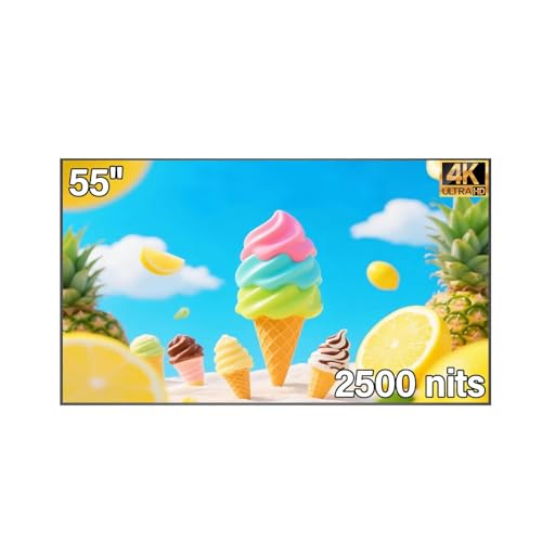 Image of 55inch 4K Digital Signage Display, 2500nits High Brightness, LCD Monitor Slim Fit Frameless Advertising Display, Wall Mount Digital Display, CMS Remote Publishing, 7 /24 Timer Switch, Built-in Speaker