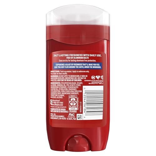 Old Spice Aluminum Free Deodorant for Men, 24/7 Freshness & Lasting Scent, 24/7 Long Lasting Sweat & Odor Protection, Smell Like a Hero, Superman, Bright Citrus and Cosmos Scent, 3 oz - image 8