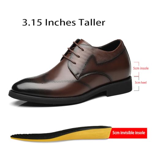Invisible Height Increasing Shoes for Men, Leather Dress Formal Office Oxford Comfortable Elevator Shoes2