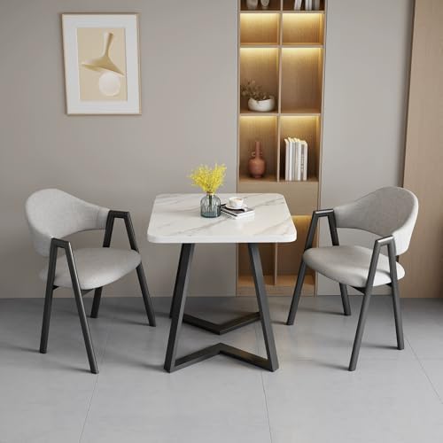 Modern Square Dining Table Set with 2 Stylish Chairs - Elegant Leisure Furniture for Living Room, Lounge, Café & Coffee Shop - Space-Saving Design, Perfect for Small Spaces