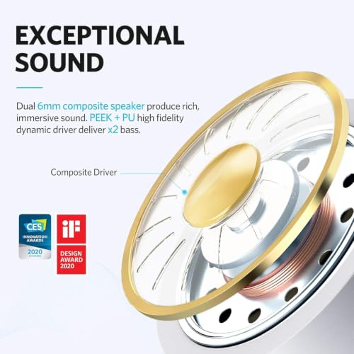 Image of EarFun Wireless Earbuds, [What Hi-Fi Awards] Air Bluetooth In-Ear Headphones with 4 Mics ENC, Sweatshield IPX7 Waterproof, Clear Sound, Deep Bass, Wireless Charge, App Customize EQ, 35H, White