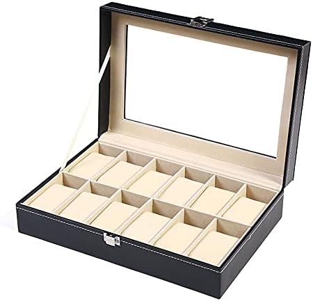 Watch Box Display Case Jewelry Organizer with Glass Top