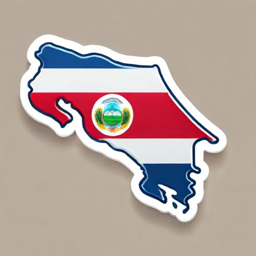 2 x sticker carte du pays ou du territoire 10cm vinyle adhésif pays : COSTA RICA