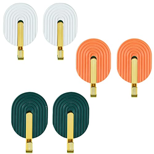Taicols 6 Stück Bunte Haken Selbstklebend, Klebehaken, Handtuchhalter Ohne...