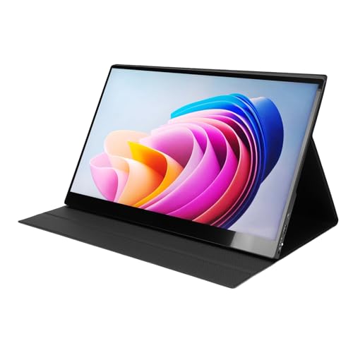 Asixxsix Monitor Portátil de 17,3, Pantalla Táctil IPS 4K 60 Hz, Monitor de Juegos, Pantalla de Computadora HDMI Dual USB C, Monitor de Computadora Portátil de Viaje con Altavoz