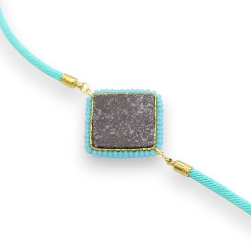 Bracelet Sicilia Bedda Capaci en pierre de lave turquoise, cadeau idéal - 4