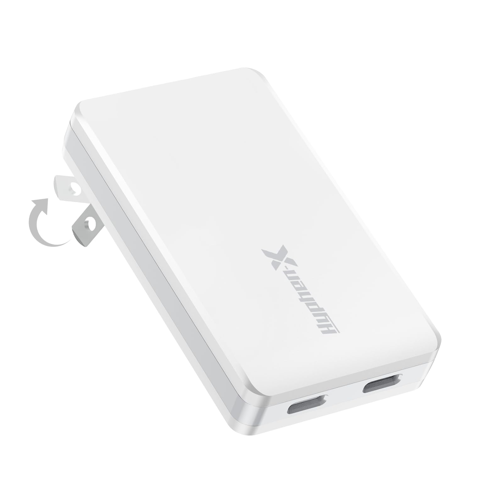 Type C Flat Wall Charger, 67W Flat USB C Wall Charger Block Slim Fast Charging Block with Foldable Plug Double USB C Port Power Adapter for iPhone 15/14 Pro Max Plus Mini, AirPods, iPad,Samsung Galaxy