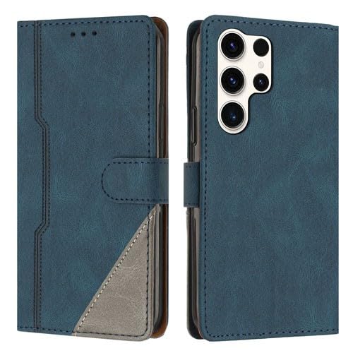 Étui Samsung Galaxy S23 bleu portefeuille cuir rabat magnétique housse protection