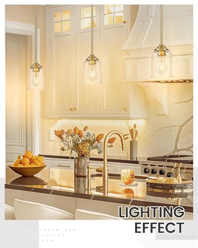 Image of zeyu 2-Pack 1-Light Glass Pendant Light with Clear Glass, ZSL104MIL-2 BG