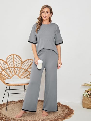 Image of TIGMA Women Casual Summer co ords Set Track Suit Oversized Top Baggy Pant,Top and Pajama Set