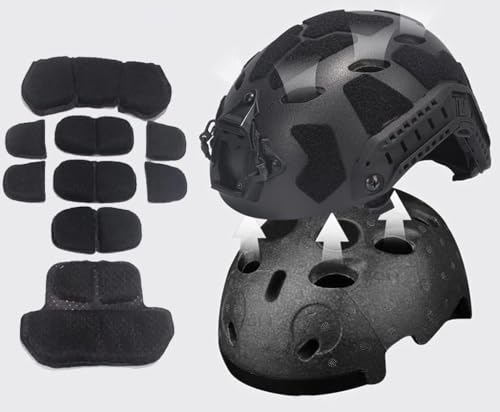 Fotrsta Outdoor Military Style Tactical Helmet Set With Airsoft Mask Full Face Protective Game Gear With Four Tube Telescope Tactical Paintball Headset Goggles Aluminum Alloy NVG Bracket - Image 7