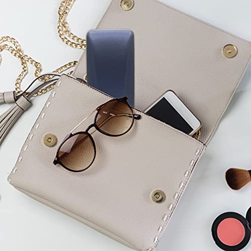 Smarttop Eyeglass Case, Sunglasses Glasses Case Hard Shell With Cleaning Cloth, Portable Pu Leather Lightweight Eye Glass Carry Case (Navy Blue) #TOP4
