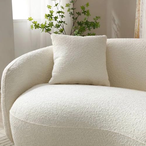 Image of LEGACY OF COMFORT Yazgur 85'' Mid-Century Modern Curved Living Room Sofa, 3-Seat Fabric Couch for Living Room, Office, Apartment (Ivory)