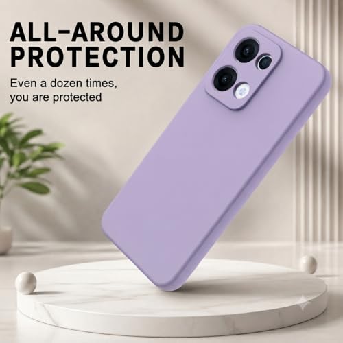 Image of Back Cover for Oppo Reno13 5G | Full Camera Protection | Premium Liquid Silicon Case | Flexible Bumper Case for Oppo Reno13 5G (Purple)