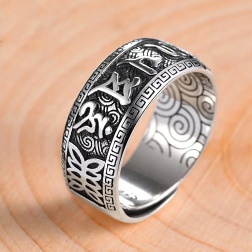 Bague réglable bouddhiste en argent, le cadeau de protection idéal