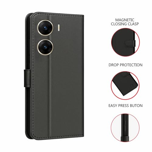 Image of AIBEX Shock Proof Flip Compatible for Vivo V29E 5G Flip Cover Leather Finish | Inside TPU with Card Pockets | Wallet Stand | Complete Protection Flip Case