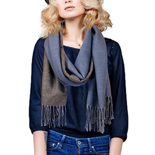 Schal Damen, Women Scarf, Winter Halstuch Poncho DeckeSchal Pashmina Damen Männer Farben Wendbar Elegant Glatt Dick mit 330 Gramm Großem Langem Schal 205 * 65CM Cover