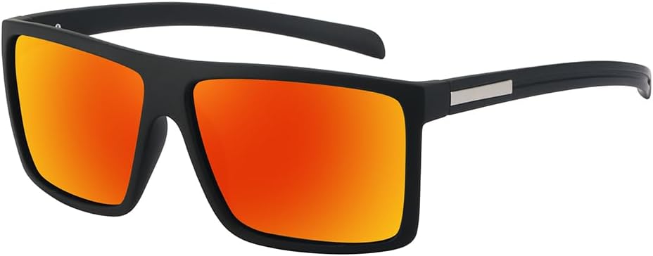 Men’s Classic Style Square Polarized Sunglasses Plastic Lightweight Eyewear UV Protection For Driving