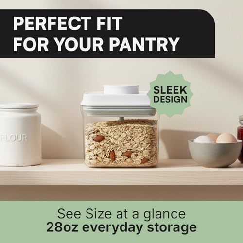 Image of iChewie - BopTop (5pc Set) Airtight Food Storage Container - Mechanical Silicone Seal Canister - BPA-Free Stackable - 2.5Qt /1.5Qt /.9Qt /.85Qt /.5Qt