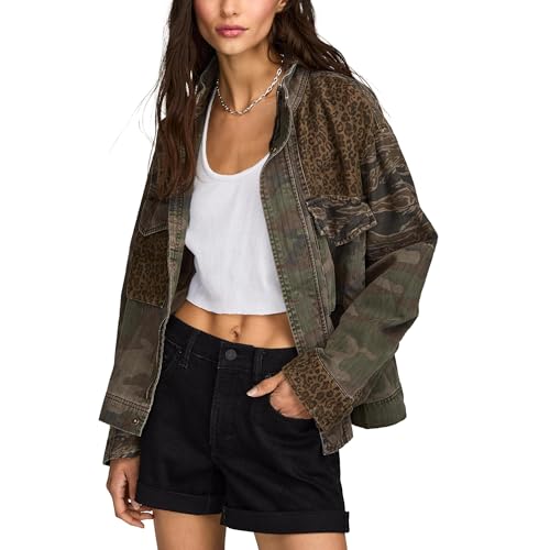 Veste courte patchwork camouflage Lucky Brand aux finitions soignées