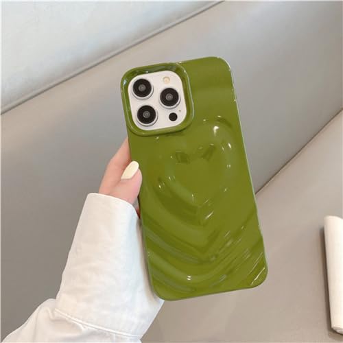 Coque iPhone 13 Pro Max silicone vert cœur pour le quotidien et sorties