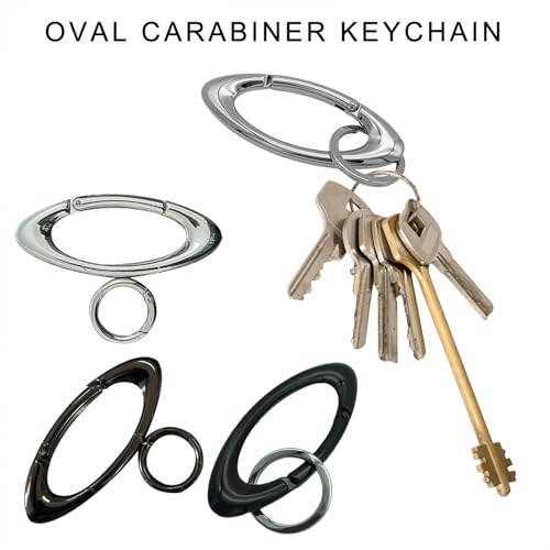 Laikoutd Trendy Oval Shaped Carabiner Key Holders 2 Pieces Set Portable and for Backpack Decoration Daily Use - Image 5
