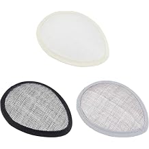 FINGERINSPIRE 3PCS Teardrop Fascinator Hat Base 5x4 inch Black, White, Gray Linen Mesh Millinery Base Cocktail Hats Making Base, Hat Craft Material for Making Fascinators and Cocktail Hats