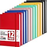 BGUP 12 Pack Lined Journal Notebook for Work, 200 Pages, Medium 5.5 in x 8.3 in, 6 Colors A5 College Ruled, Hardcover Journaling Notebooks for Writing, Note Taking