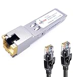 Elfcam® - 10Gb SFP+ to RJ45 for Freebox Ultra, 10GB SFP+ 10Gbase-T-30m Module with 10m Cat8 Network Cable