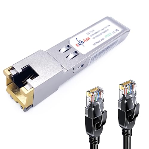 Image of Elfcam - 10Gb SFP+ Module in RJ45 Port, 10GB SFP+ Module 10Gbase-T-30m with 5m Cat8 Network Cable