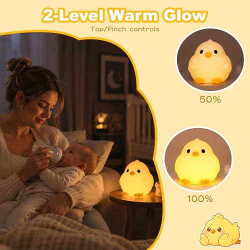 Image of OkiyiD Chick Silicone Night Light, Chicken Kid Nursery Night Lamp
