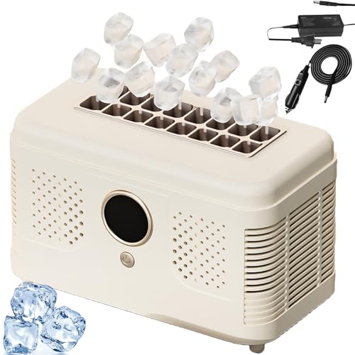 Máquina de hielo portátil blanca con 16 cubos rápidos para fiestas