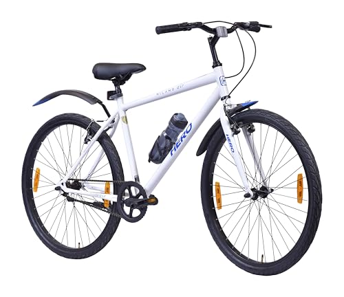 Image of Hero Milano Air Sports 26T Single Speed Mountain Bicycle for Mens | White | Rigid | V Brake | Steel Frame : 18 inch Inches | Rider Height : 5ft 0 inch - 5ft 8 inch | 85% Pre-Assembled Bicycle