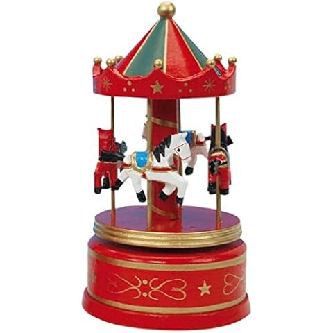 Musicbox World 16009 210mm Carousel Playing Bolero, Red/Green Cover