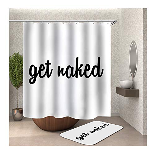 Daesar Get Naked 40x60 Badematten rutschfest Waschbar 120x180 cm Duschvorhang Antischimmel, Badezimmerteppich Set 2…