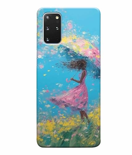 Image of Printed Hard Back Case Cover & Compatible for Samsung Galaxy S20 Plus | Painting Girl with Umbrella (Multicolor) - D1194