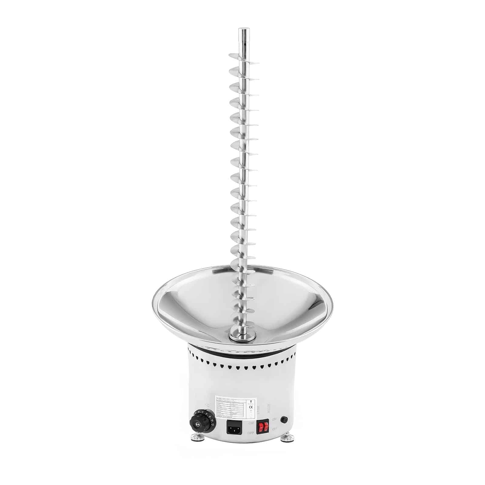 Royal Catering RCCF-65W4 Fontana di Cioccolato Professionale Elettrica Fonduta di Cioccolato (6 kg, 200 W, Temperatura 0–110 °C, 5 Livelli) Acciaio Inox