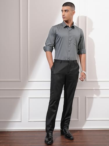 Image of Highlander Men's Slim Fit Formal Shirt | Solid Formal Shirt for Men | Comfortable Fabric | Stylish Design for Everyday Use & Office Wear