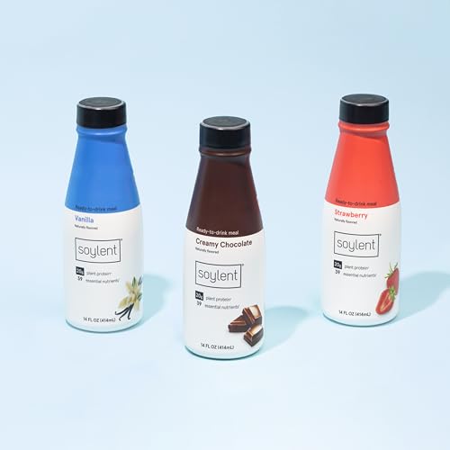 Image of Soylent Complete Nutrition Gluten-Free Vegan Protein Meal Replacement Shake Neapolitan Variety Pack, 14 Oz, 12 Pack