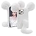 CESTOR Souris Queue Peluche Coque pour Samsung Galaxy A21S,Femmes Mignon Hiver Chaud 3D Fourrure de Lapin Velu Peluche Étui Souple Silicone TPU Anti-Choc Housse avec strass pailletés,Blanc