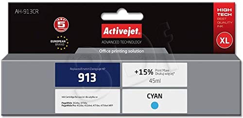 ActiveJet AH-913CR Ink (Replacement for HP 913 F6T77AE; Premium; 45 ml; Cyan)