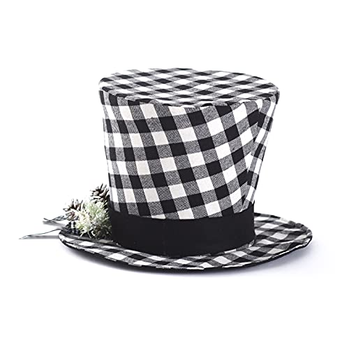 Buffalo Check Hat Tree Topper - Farmhouse Christmas Decoration With Fake Pinecones #TOP3