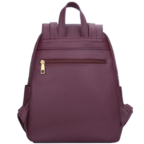 Image of KKXIU Trendy Leather Backpack Purse for Women and Ladies Shoulder Travel Daypacks Bags (A-Wine)